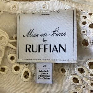 Puffed sleeve pearl button blouse